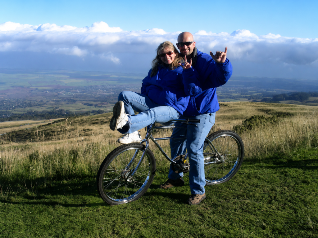 About A.J. A.J. and Susie Haleakala bike ride August 2005