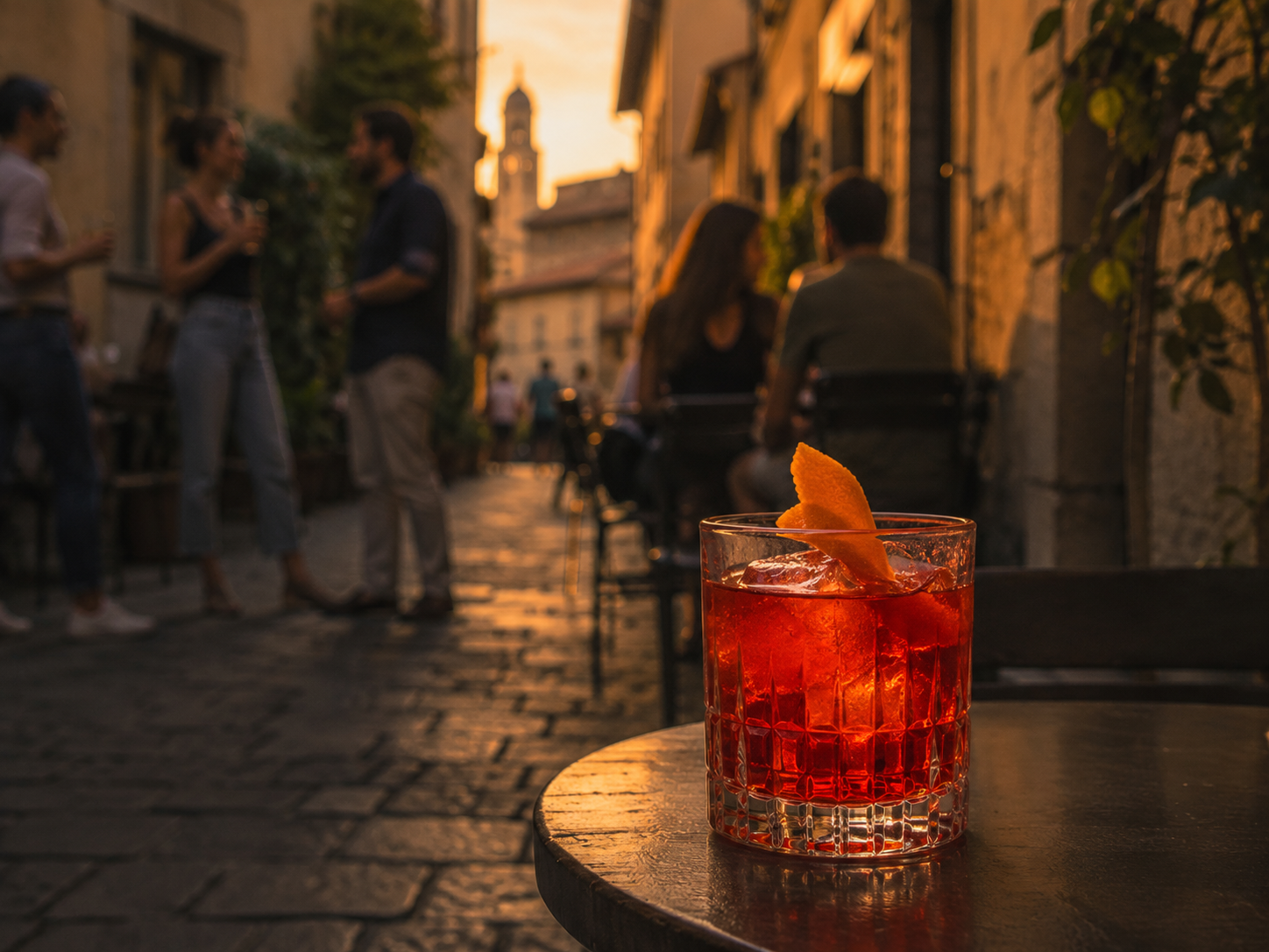 Negroni cocktail in Oltrarno Florence