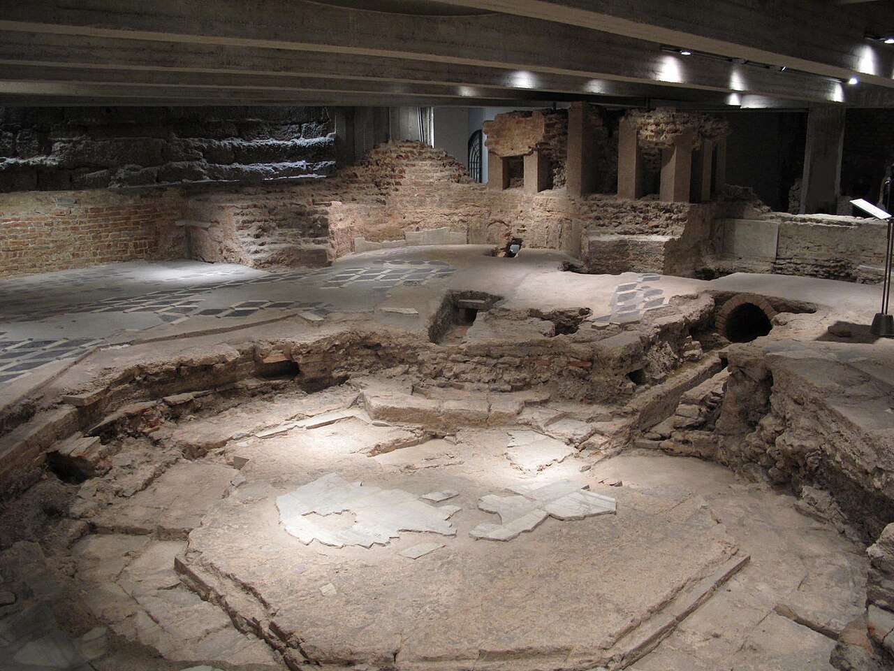Remains of the early Christian baptistery beneath Milan Cathedral
