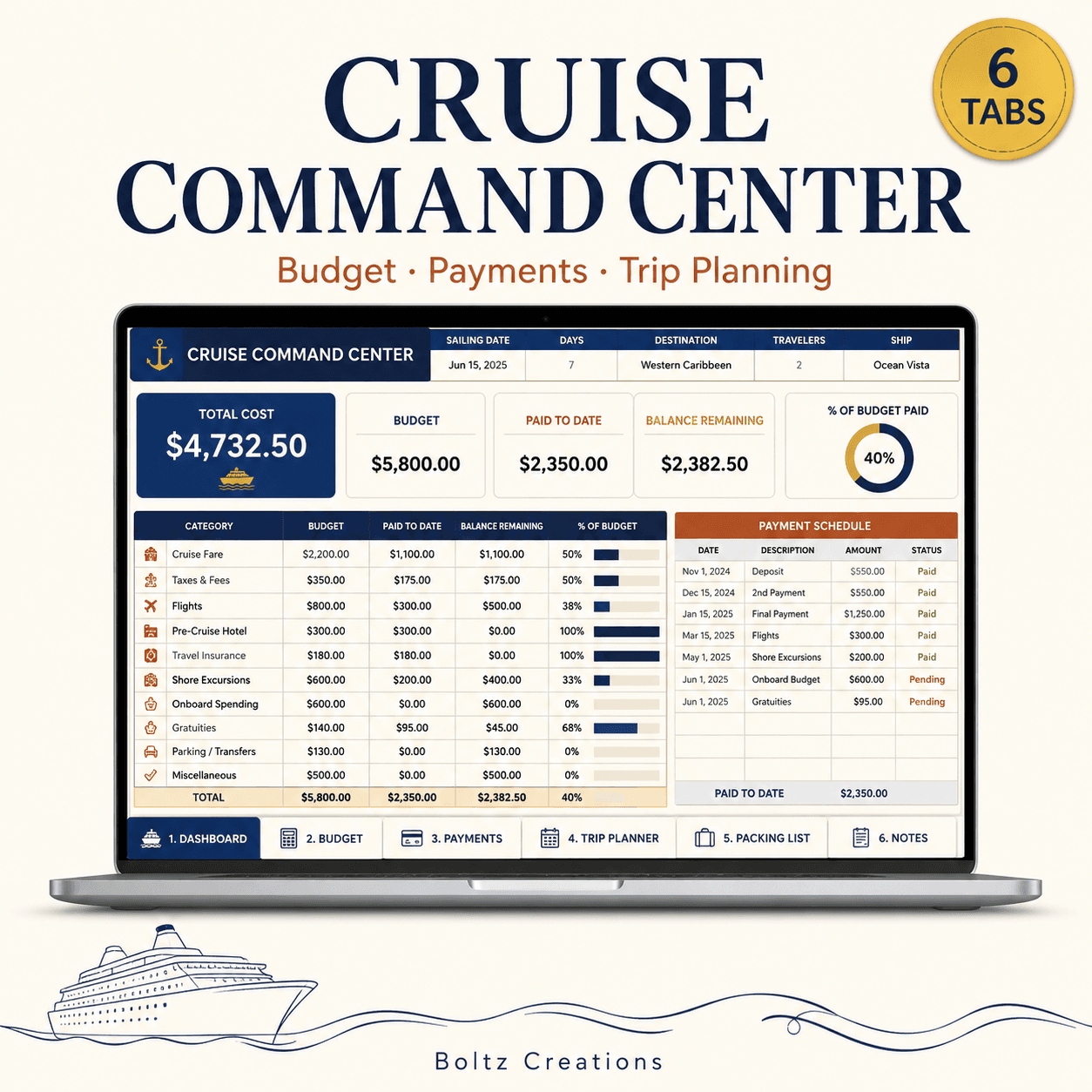 Cruise Command Center planner