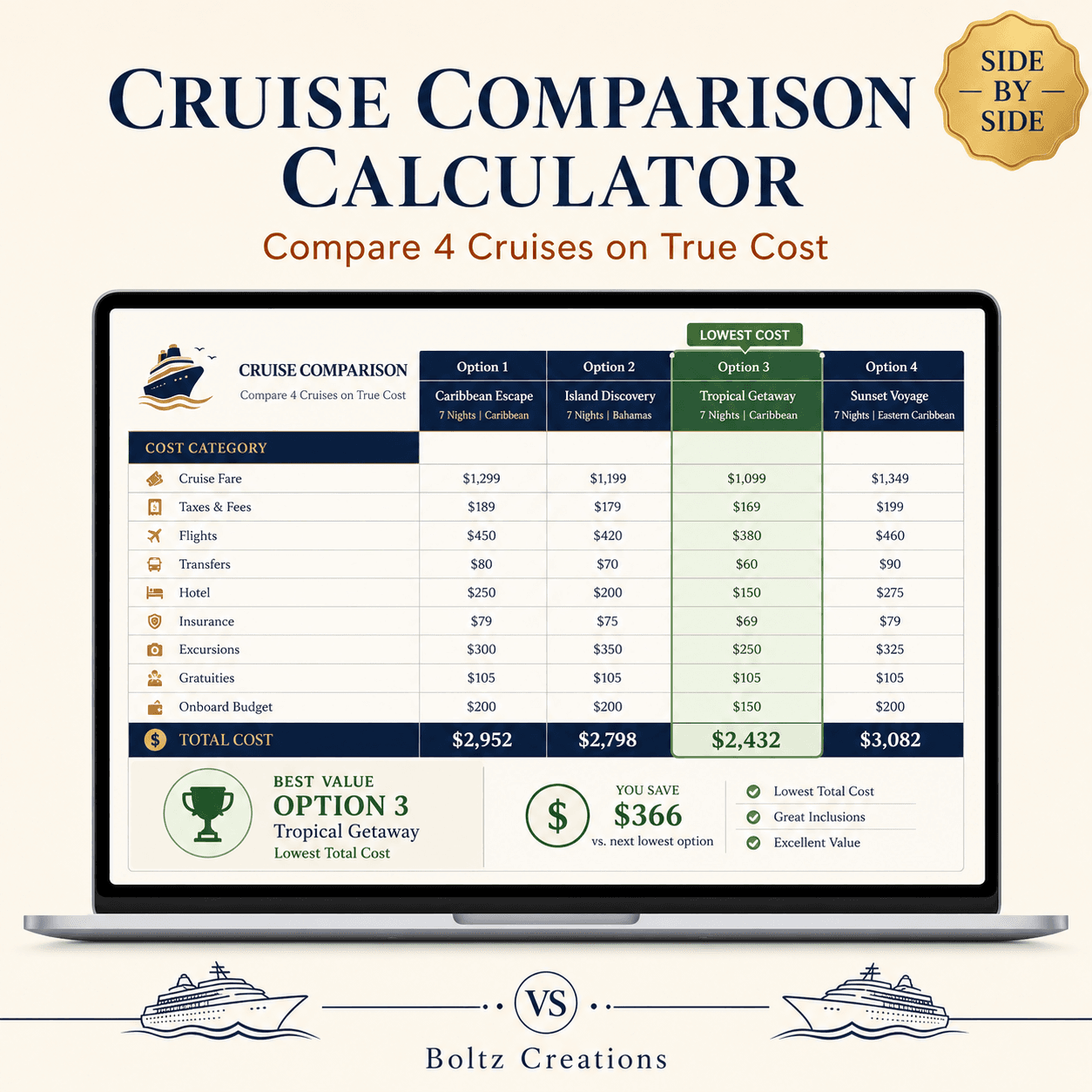 Cruise Comparison Calculator