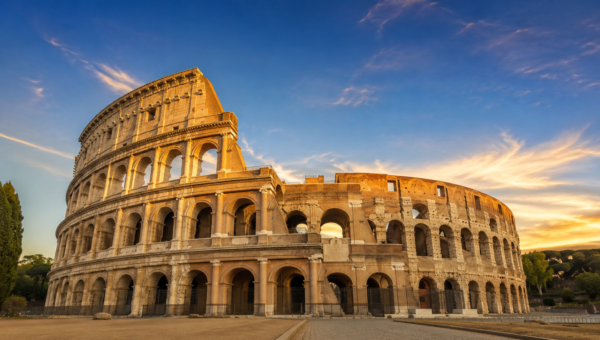 golden hour at the colosseum